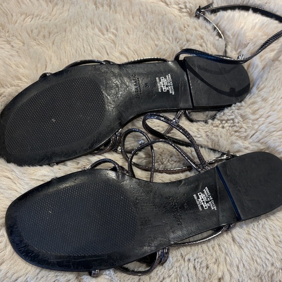 Zara Black Sandals with Silver Accents - Picture 4 of 4